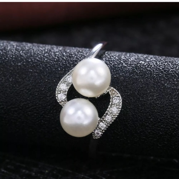 White Pearl 925 Silver Rings Jewelry Wedding Party - Picture 4 of 7